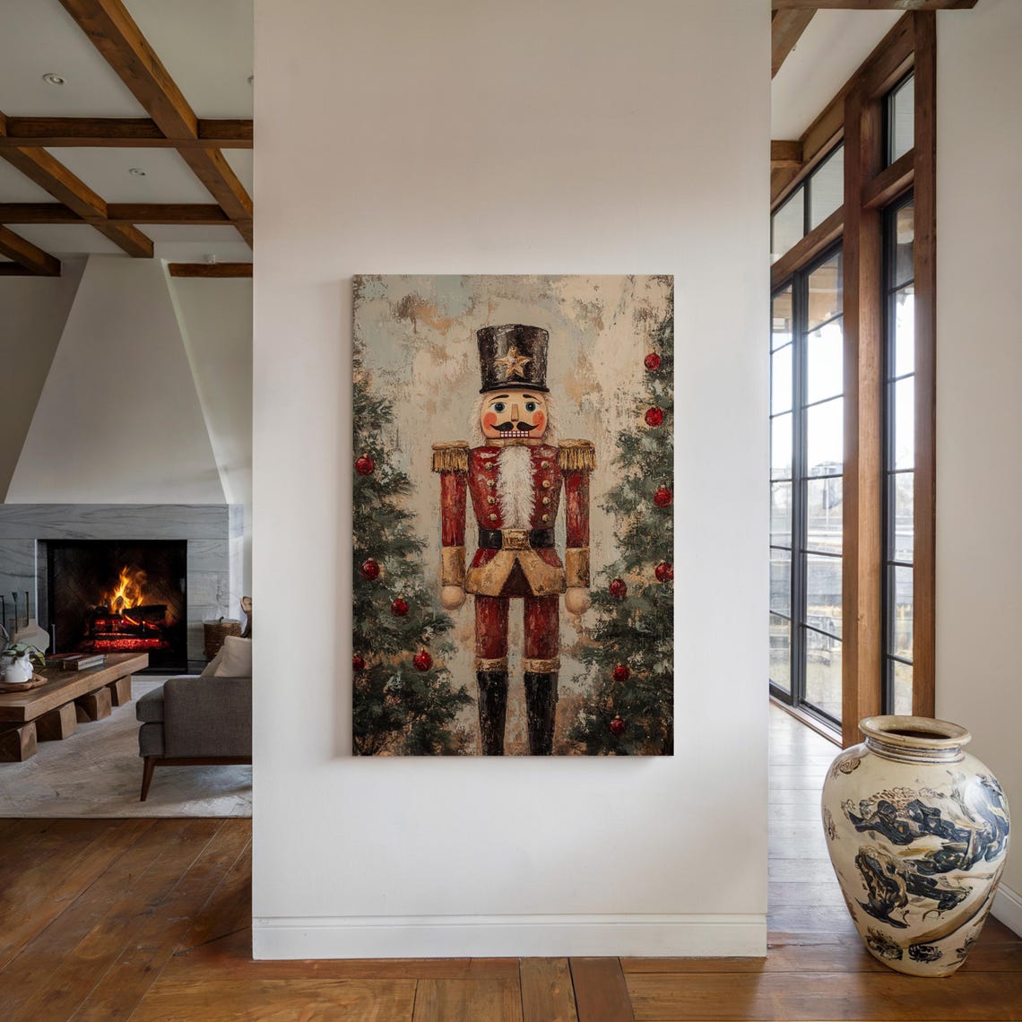 Vintage Christmas Nutcracker Soldier With Holiday Trees Poster - Image 5