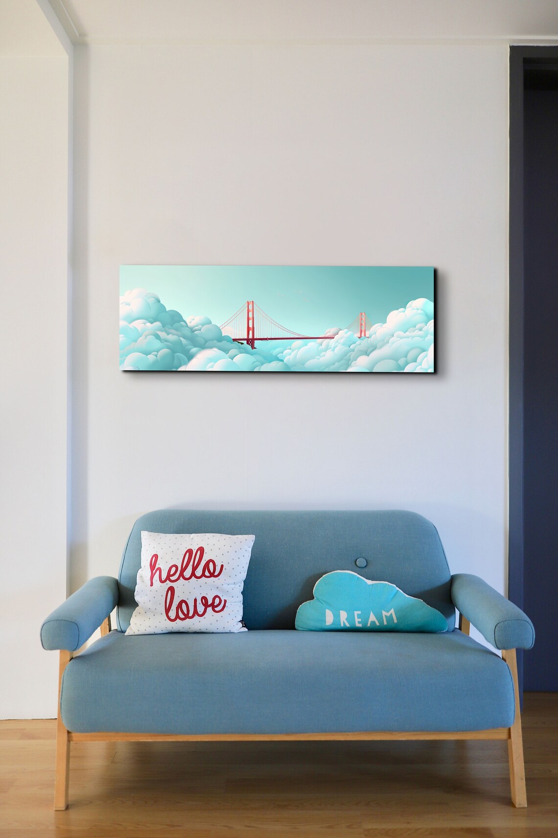 Golden Gate Bridge Above The Clouds, Panoramic Art - Image 6