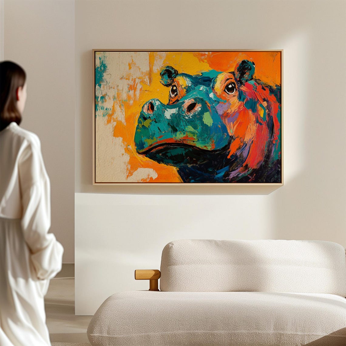 Bold Colorful Abstract Hippo Portrait in a Modern Art Poster - Image 7