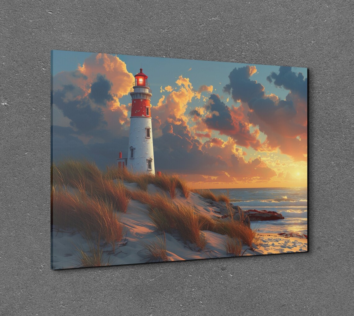 Lighthouse, Ocean Landscape Sunset Coastline - Image 7