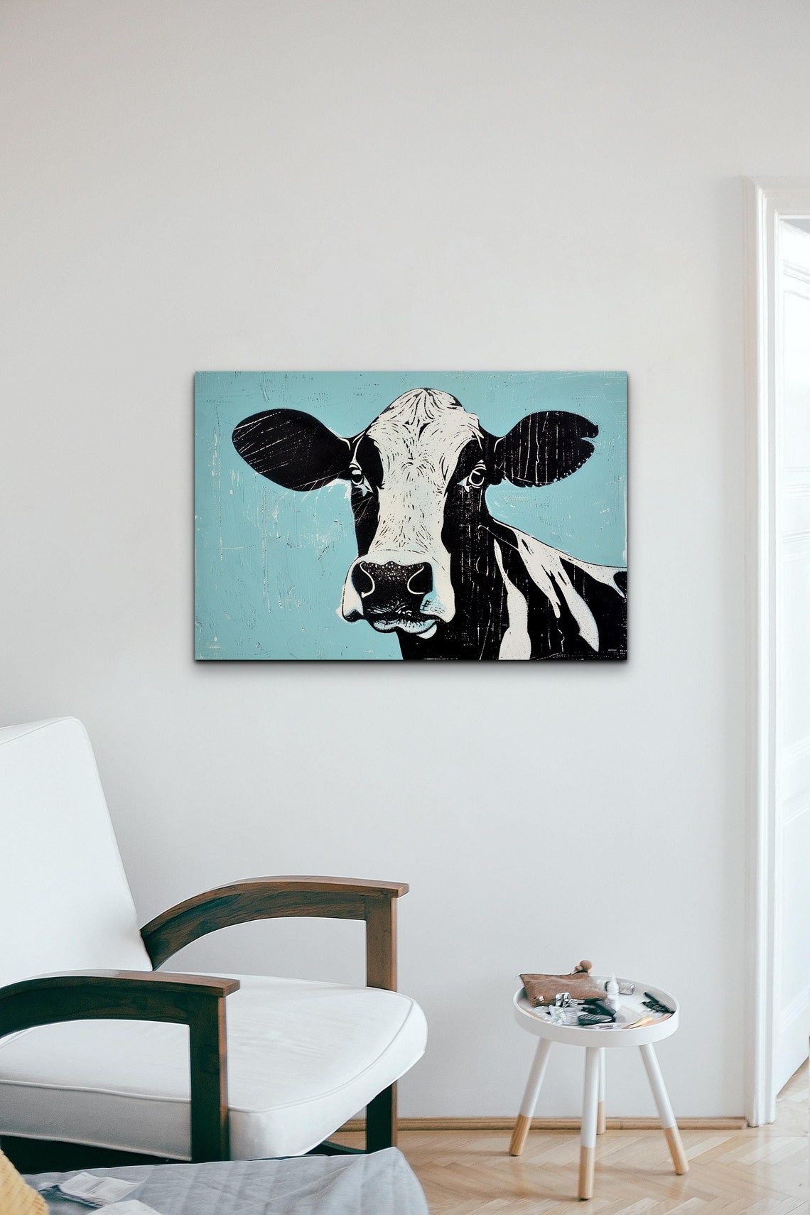 Holstein Cow Face Close Up Bold Black And White Pop Art Poster - Image 4