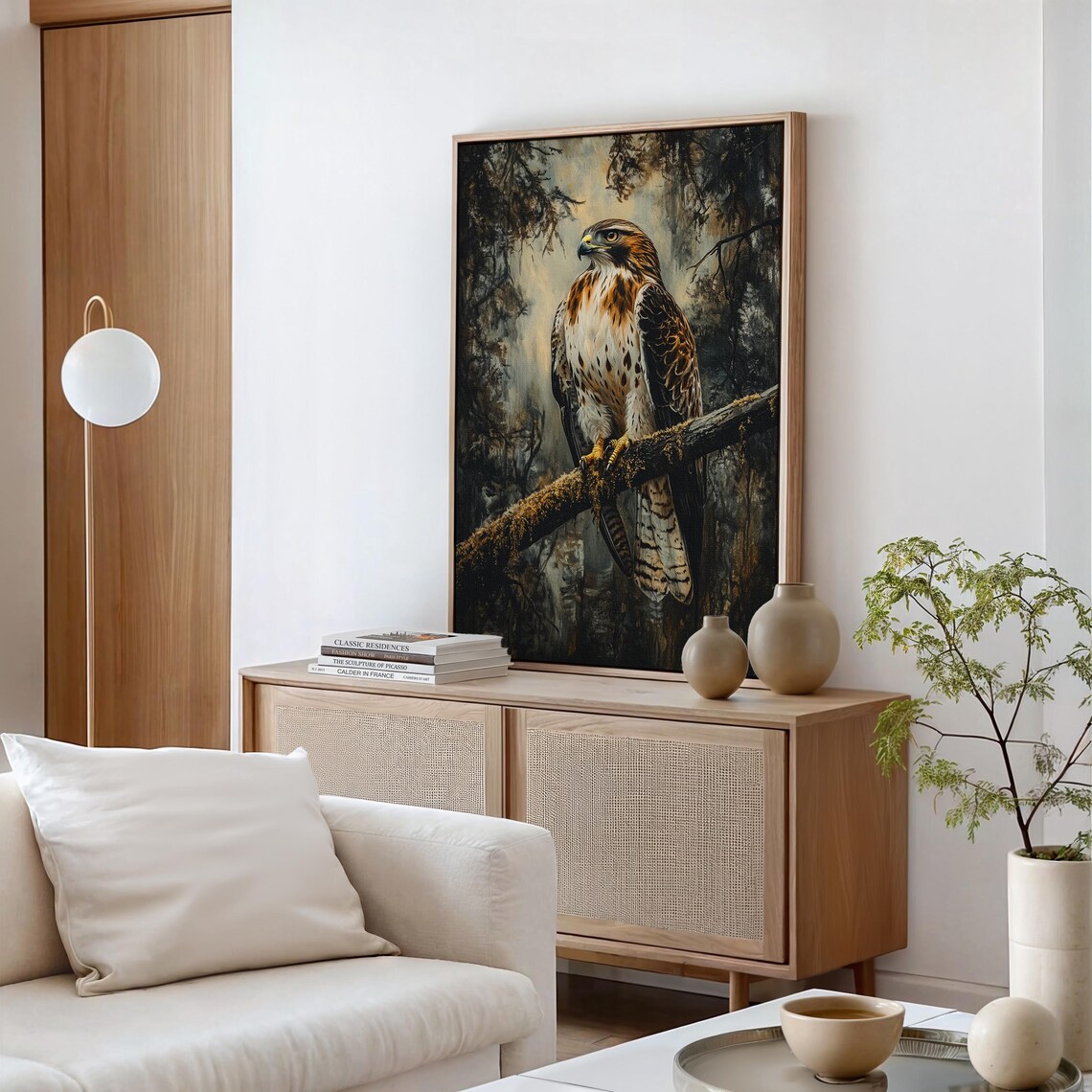 Majestic Hawk, Rustic Forest Decor Art Print - Image 5