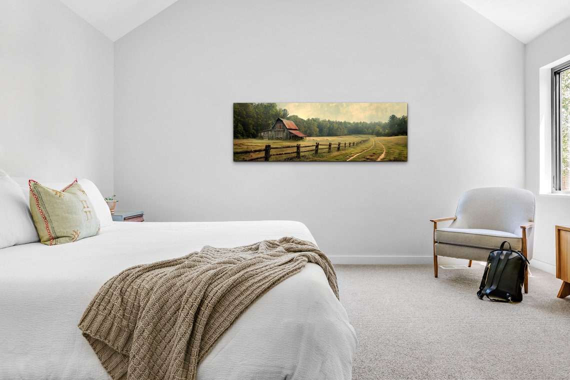 Panoramic Antique Barn Rustic Art Print - Image 6