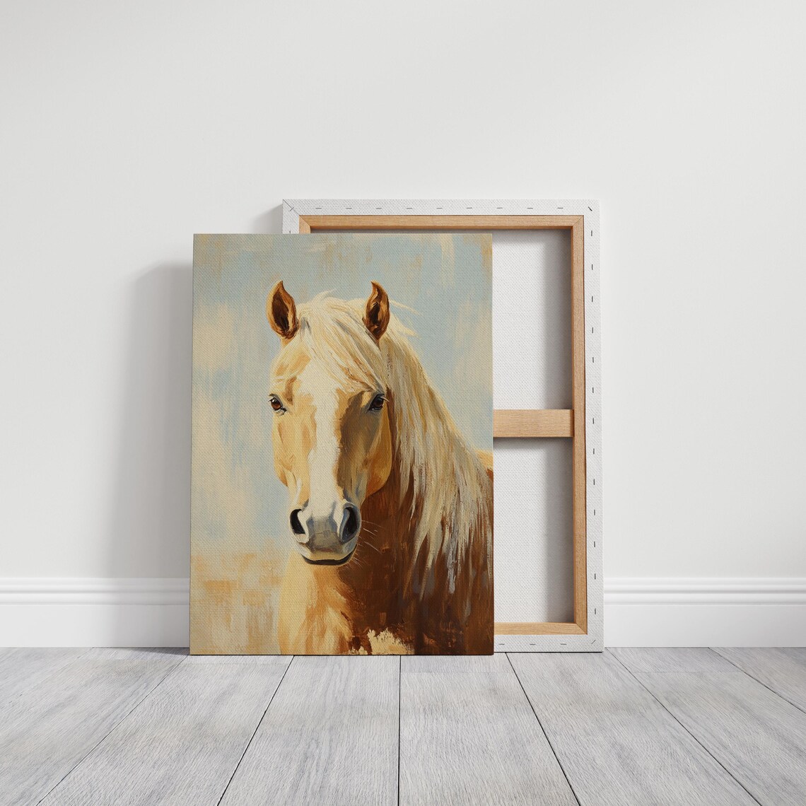 Palomino Horse Rustic Western Vintage Oil Print - Image 4