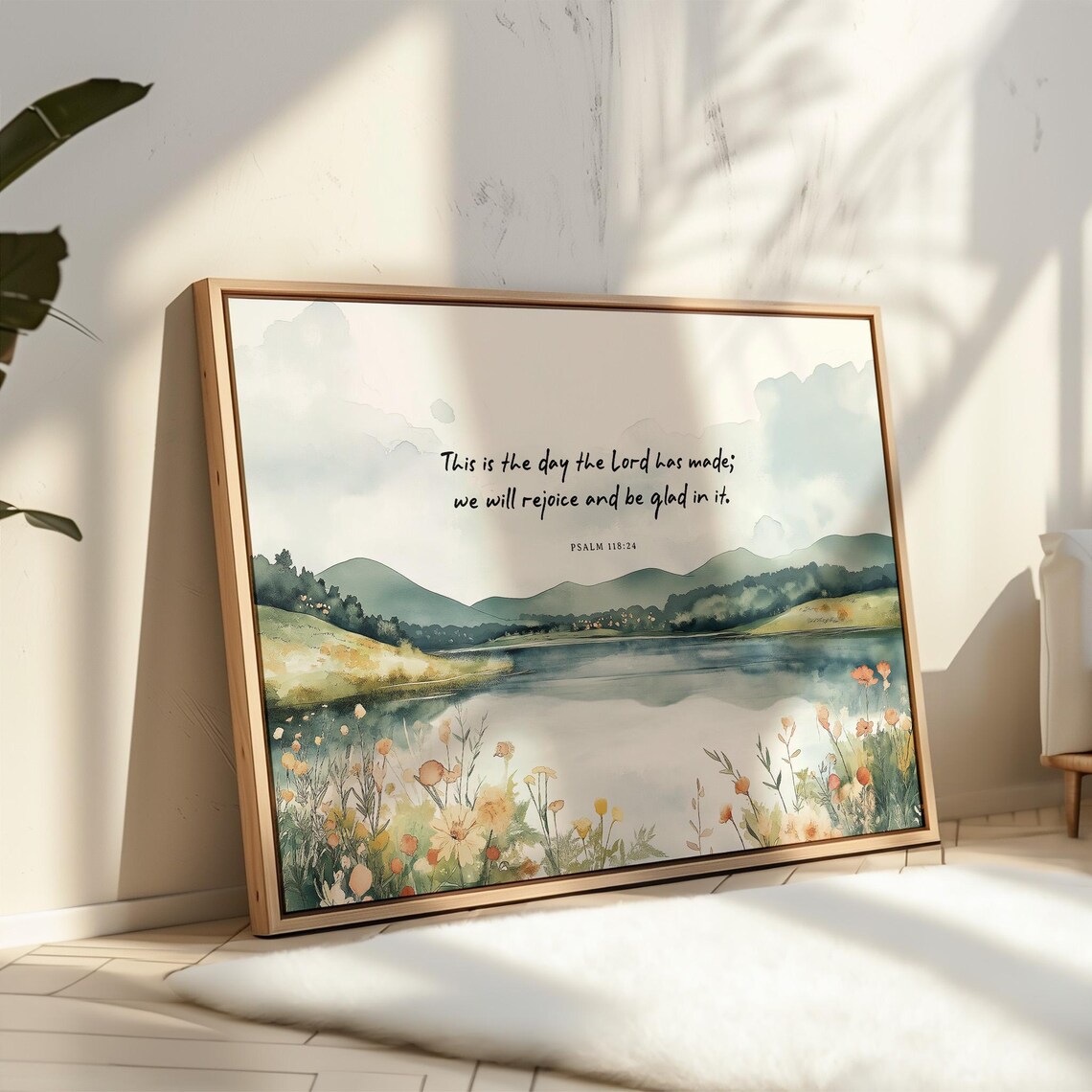 Psalm 118:24 Watercolor Art, Christian Scripture - Image 3