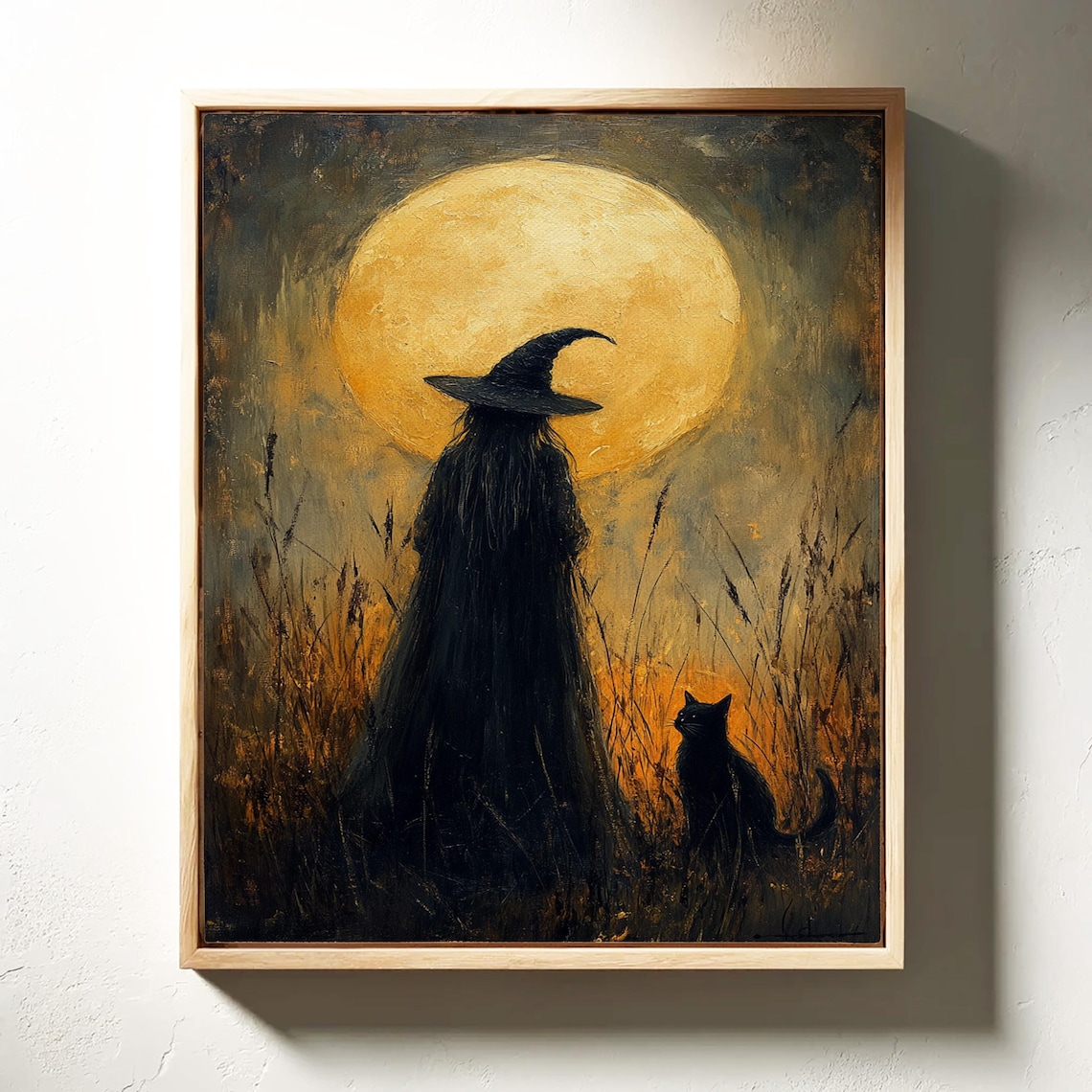 Full Moon Witch And Black Cat, Halloween Art Print - Image 7