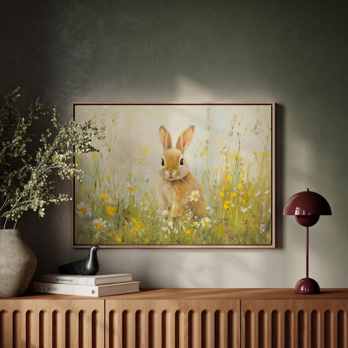 Charming Bunny Rabbit in Wildflower Meadow Vintage Spring Poster - Image 5
