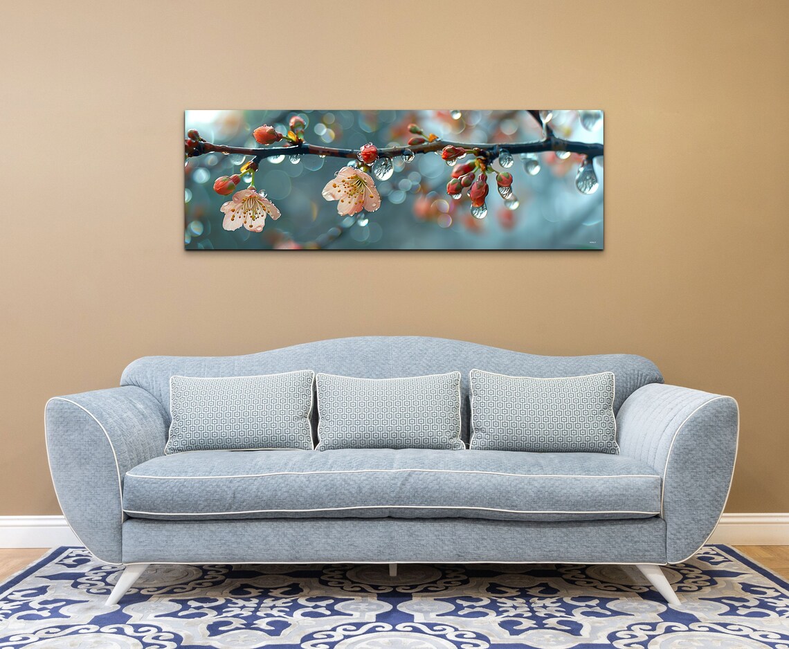 Spring Rain Drops Nature Art Print, Modern Decor - Image 3