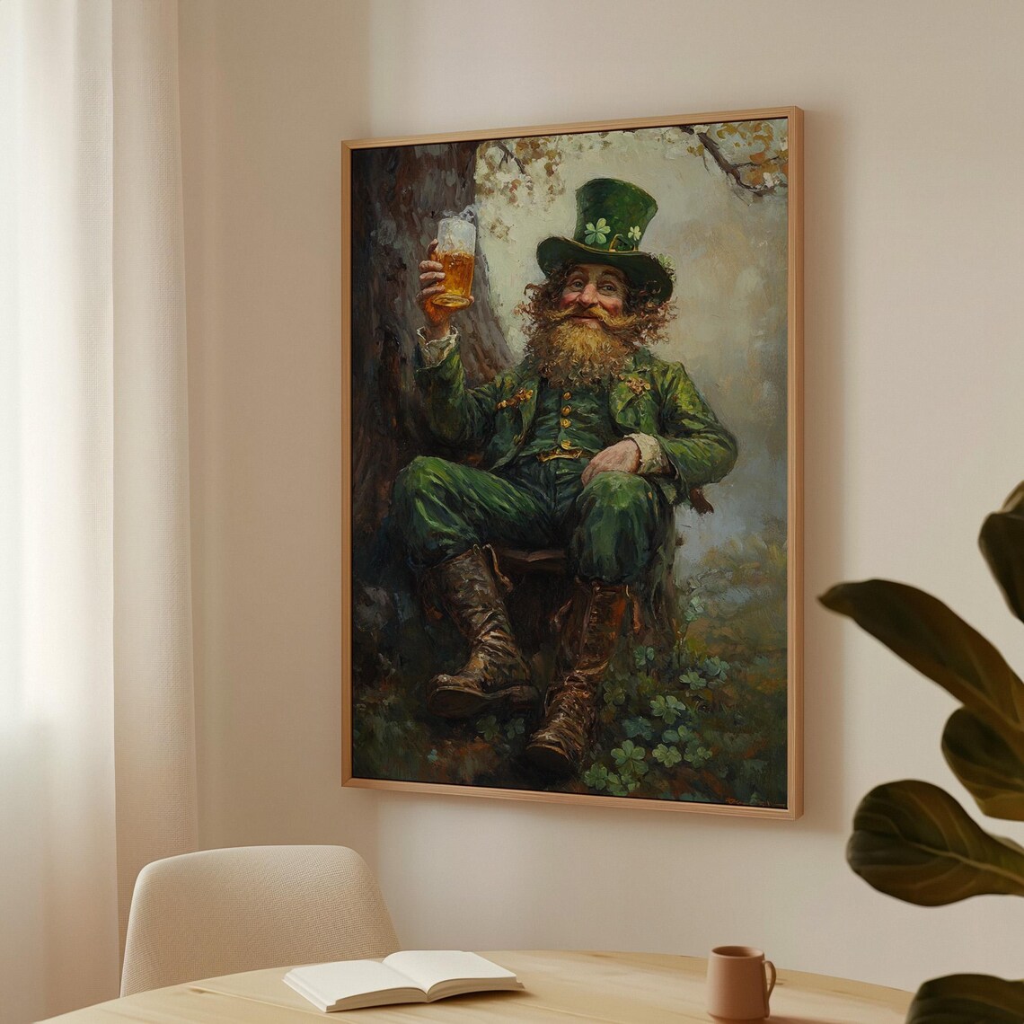 Jolly Leprechaun Raising A Toast Wall Art Print - Image 3