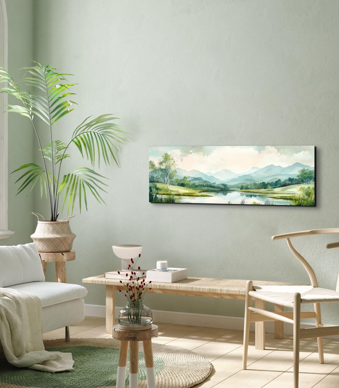 Serene Mountain Landscape, Panoramic Wall Art Print - Image 6
