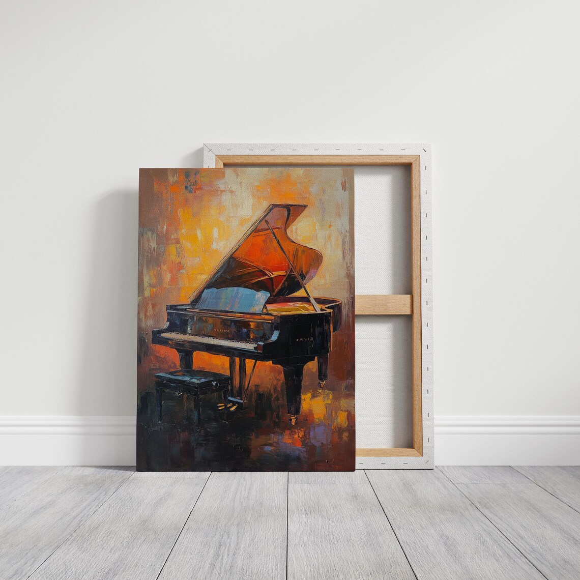 Grand Piano Bold Abstract, Vintage Instrument Decor - Image 5