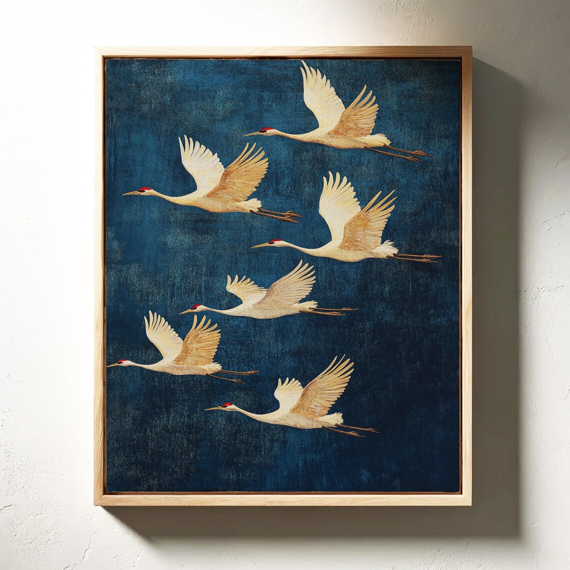 Elegant Crane Vintage Oil Painting Art Print - Image 7