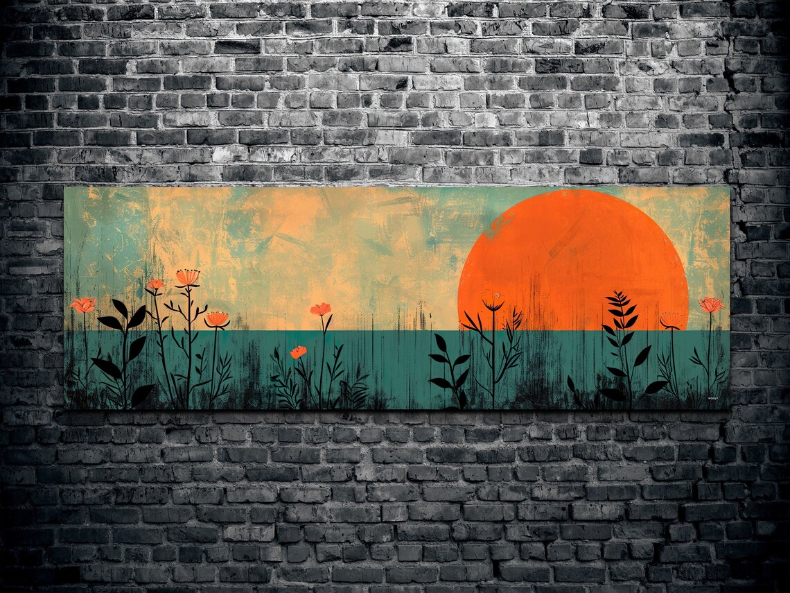 Geometric Mid Century Modern Sunrise Art Print - Image 2