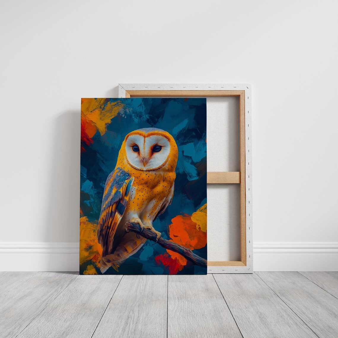 Vibrant Barn Owl Abstract Colorful Background Nature Bird Poster - Image 6