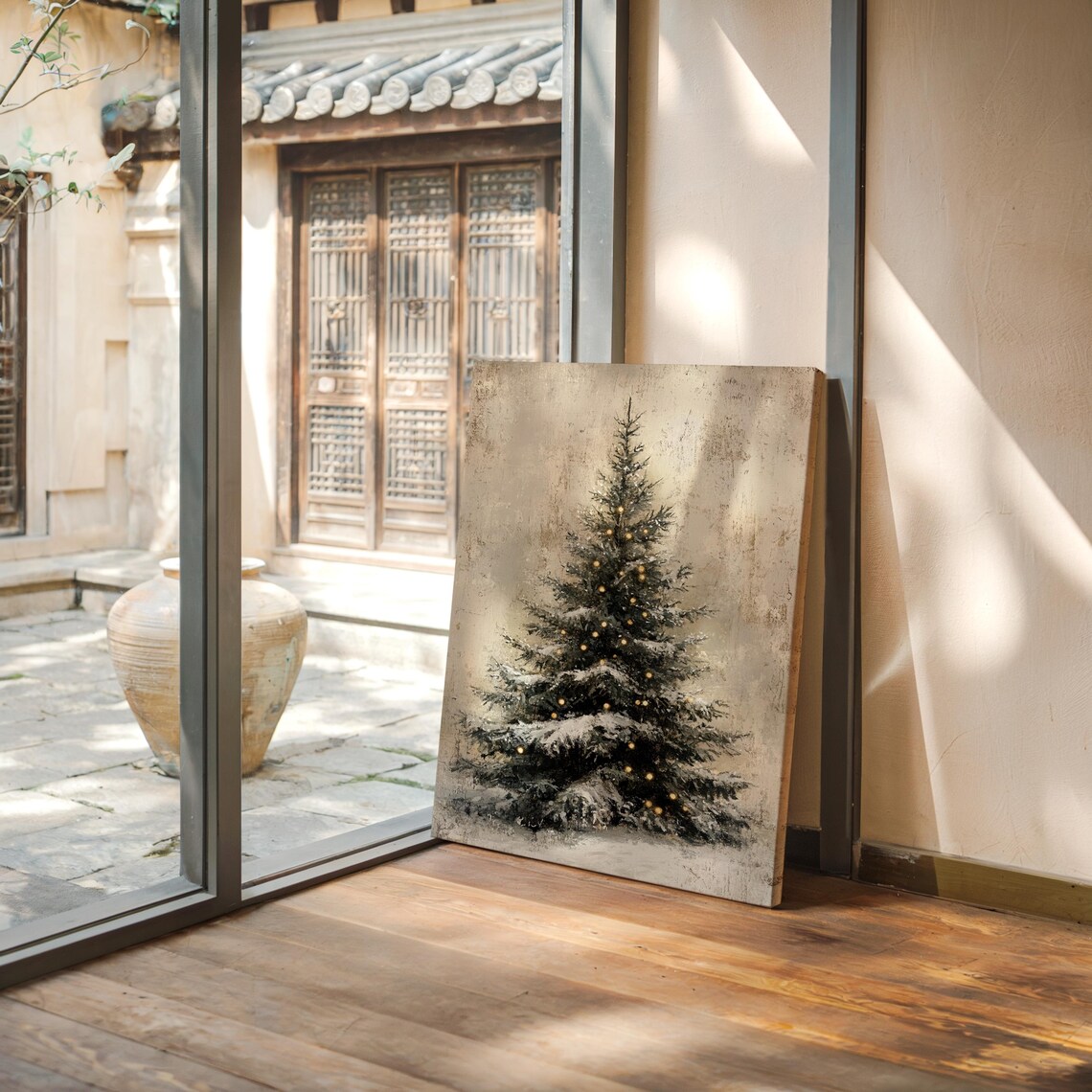 Rustic Christmas Tree Art Print, Vintage Holiday Decor - Image 7