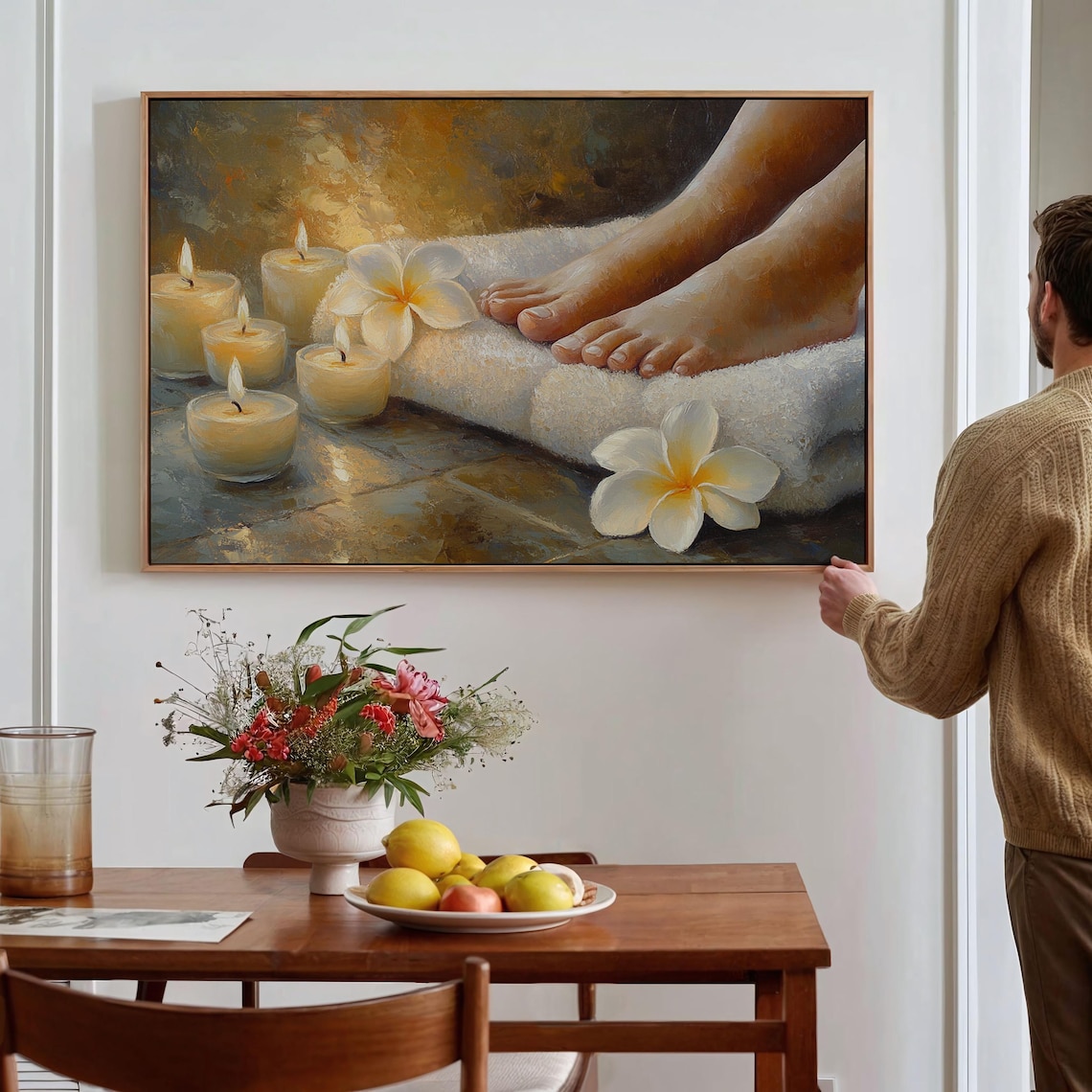 Spa Relaxation Candles Towel Plumeria Warm Zen Retreat Poster - Image 2