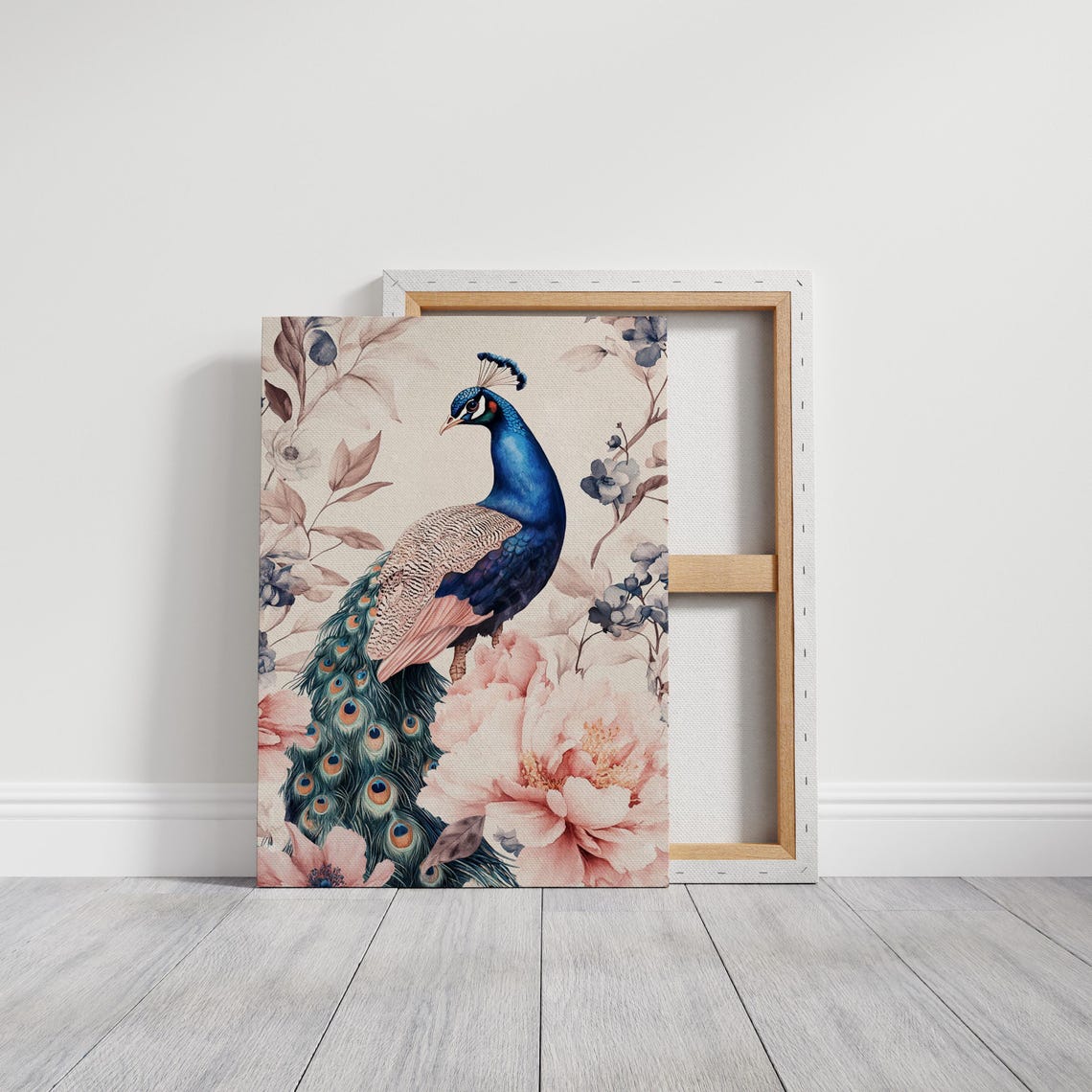 Graceful Peacock Pink Blossoms Elegant Floral Nature Wall Art - Image 5