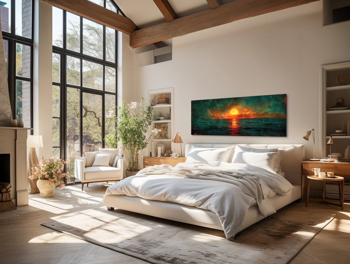 Panoramic Mid-Century Modern Sunset Art Print - Image 7