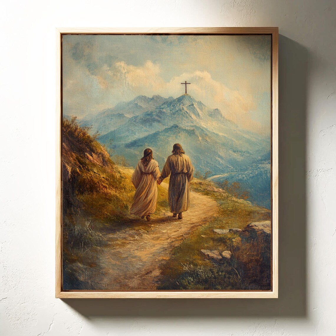Jesus And Disciple Walking Toward The Cross - Image 3