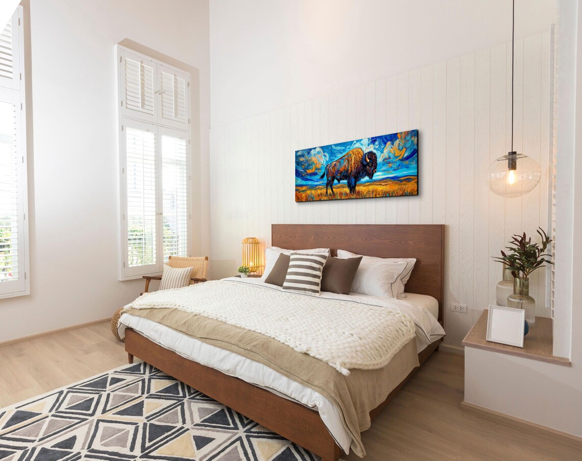 Panoramic Bison Buffalo Landscape Art Print - Image 3