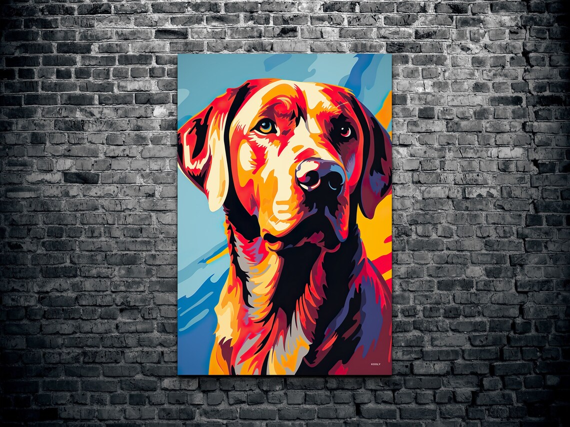 Labrador Retriever Dog Portrait in Bold Colorful Pop Art Poster - Image 2