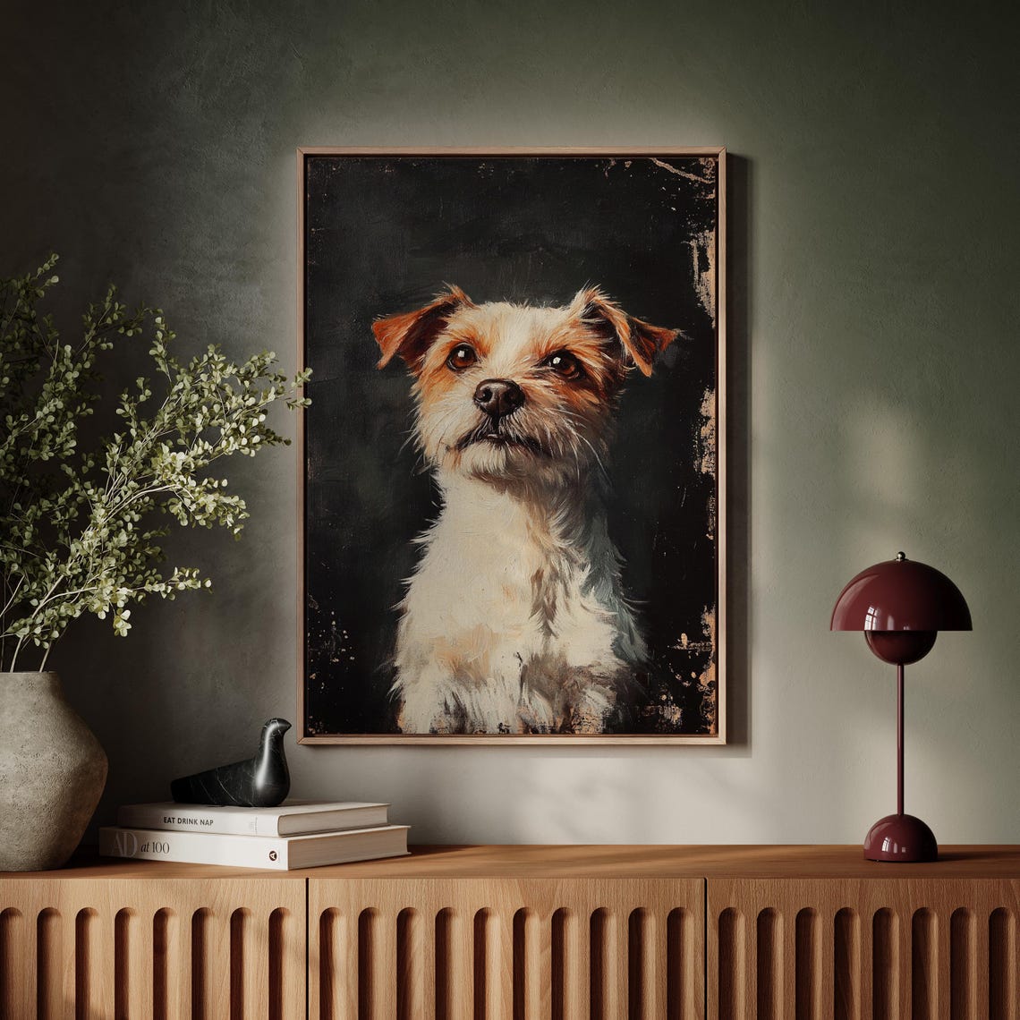 Rustic Terrier Portrait Vintage Oil Painting Style Farmhouse Poster - Image 4