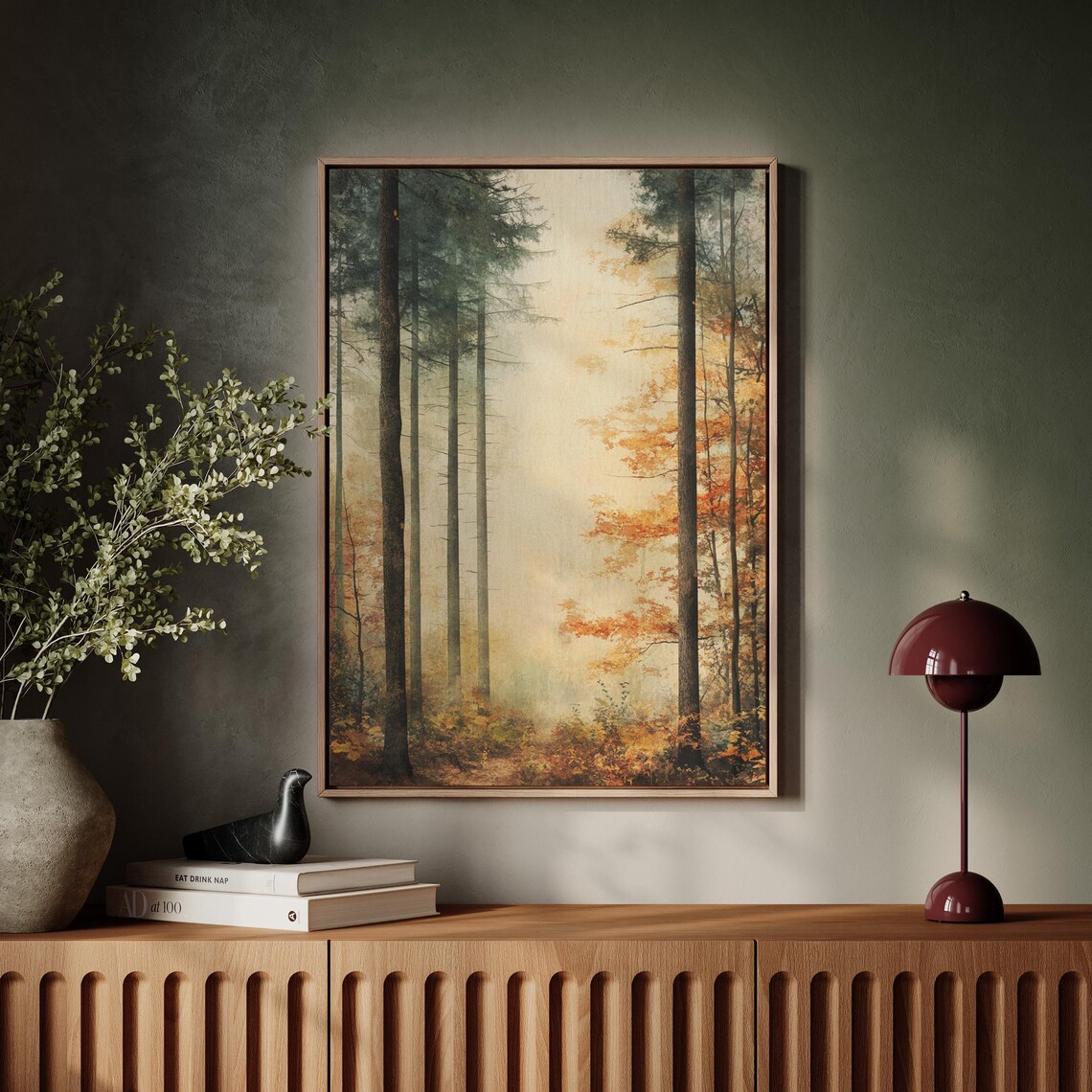 Serene Autumn Forest, Misty Woodland Landscape - Image 7