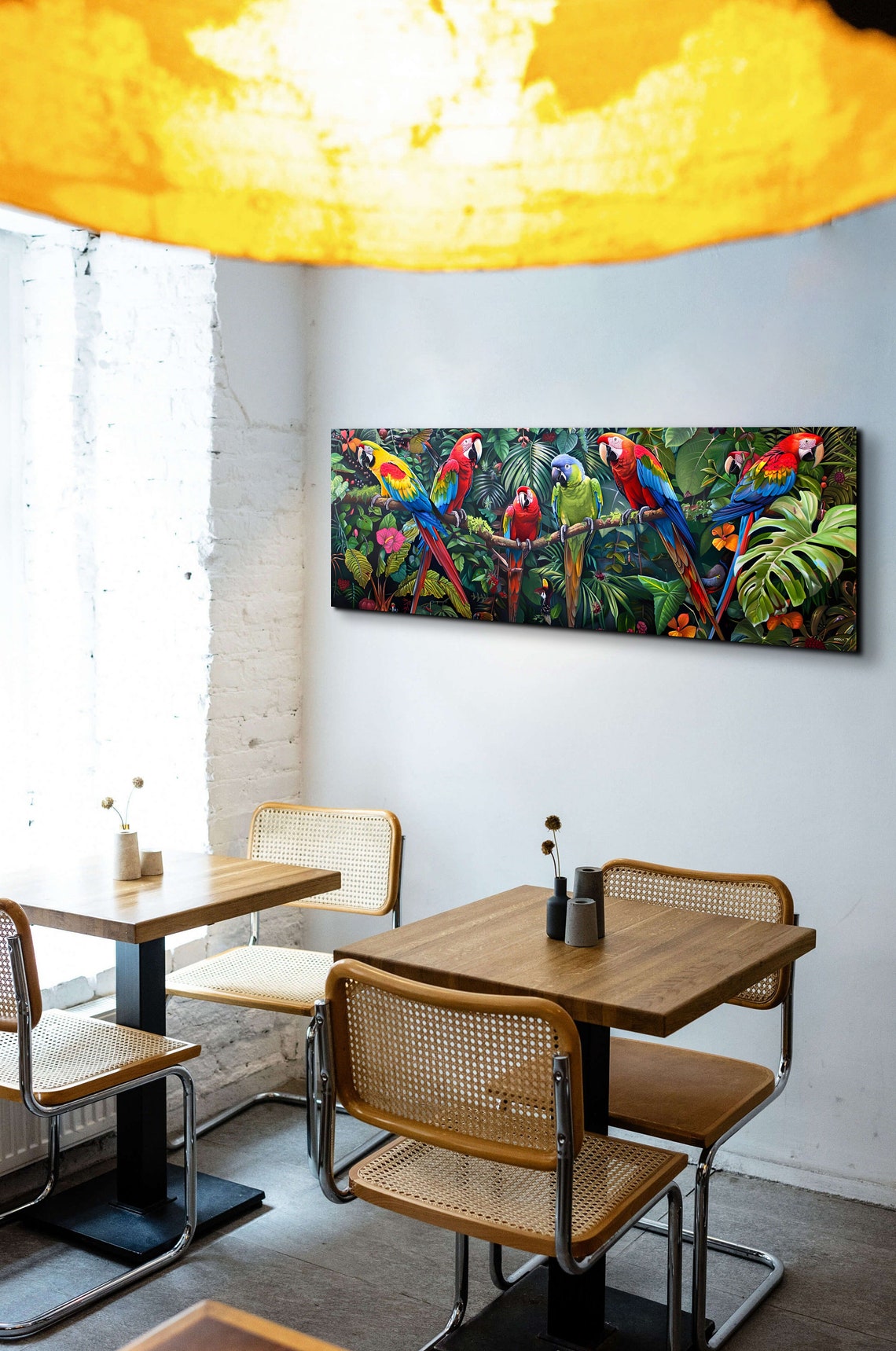 Panoramic Rainforest Scene With Parrots - Image 4
