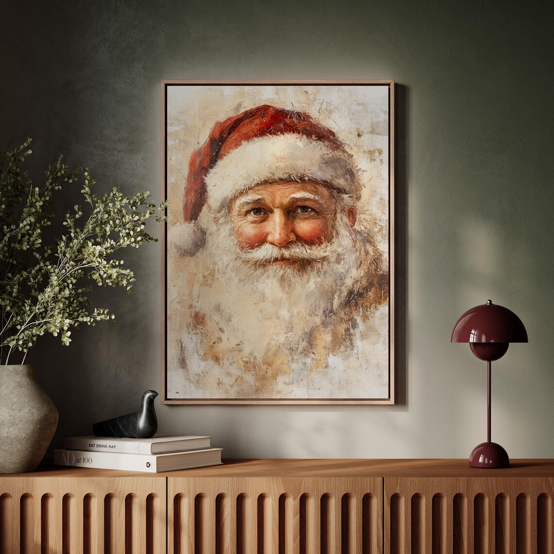 Jolly Santa Claus Face Vintage Christmas Portrait Holiday Poster - Image 7