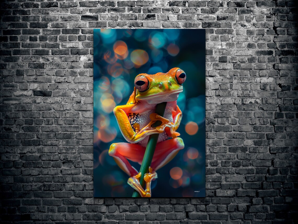 Tree Frog Wall Art Print, Tropical Frog Decor - Image 2