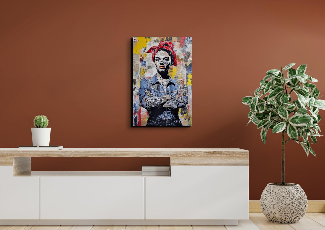 Rosie The Riveter Collage Street Art Urban Poster Female Strength - Image 6