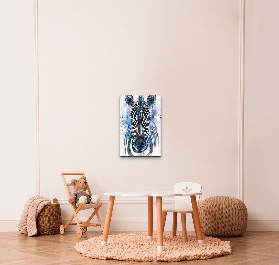 Watercolor Zebra Art Print, Home Decor - Image 6