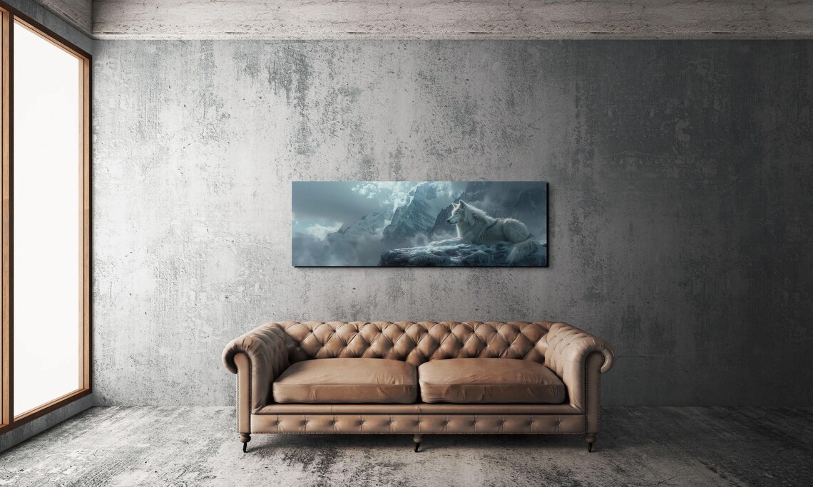 Wolf in the Mountains Art Print, Snowy Wildlife - Image 5