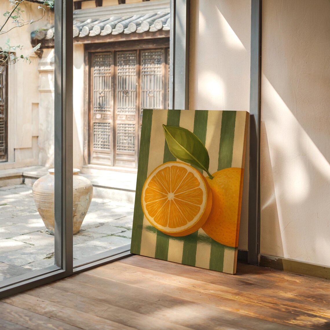 Vintage Orange Poster, Retro Fruit Kitchen Decor - Image 2