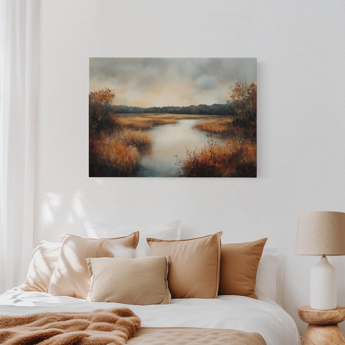 Autumn Marsh Landscape, Rustic Farmhouse Decor - Image 5