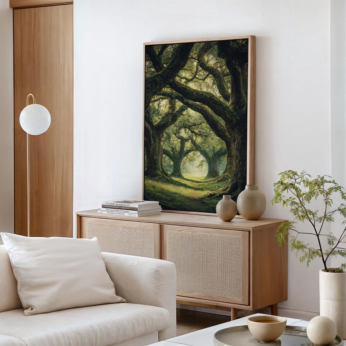 Ancient Mossy Oak Trees Forming Natural Arch Mystical Forest Wall Art - Image 7