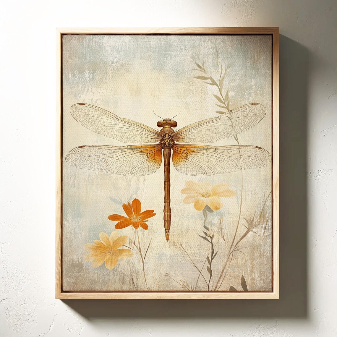 Dragonfly Vintage Botanical Art Print, Cottagecore - Image 2