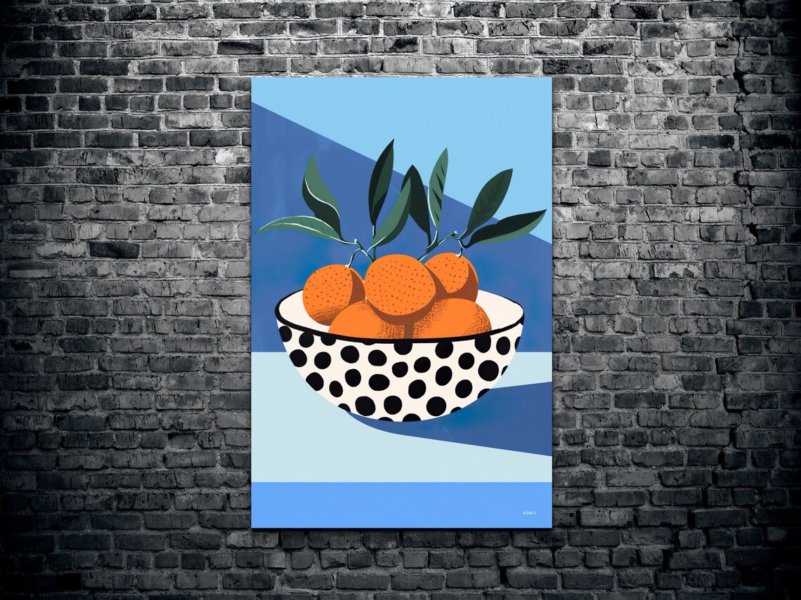 Minimalist Oranges, Mid-Century Modern Kitchen Art - Image 2