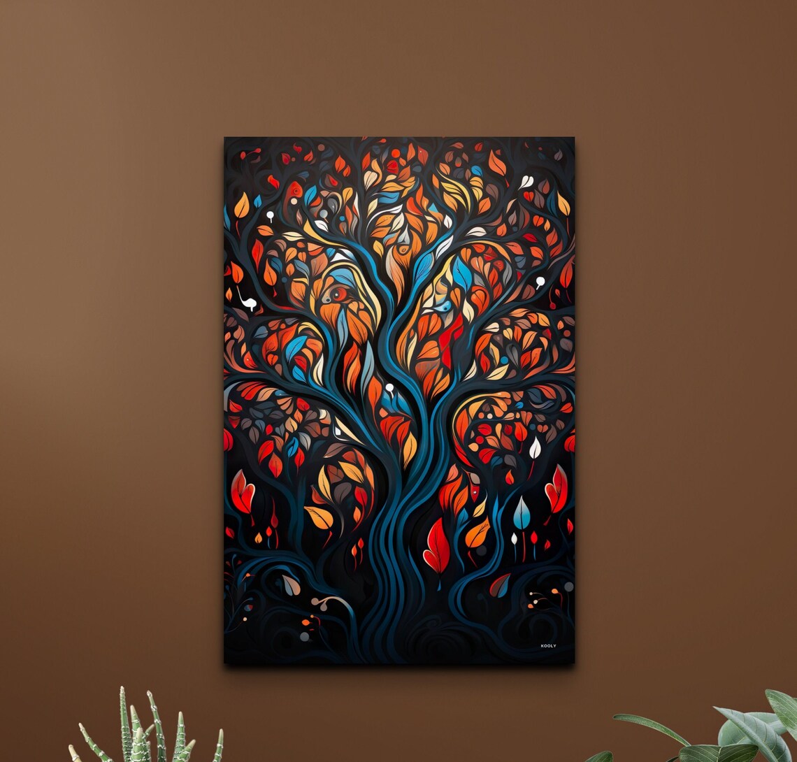 Colorful Tree Of Life Trees Wall Art Print