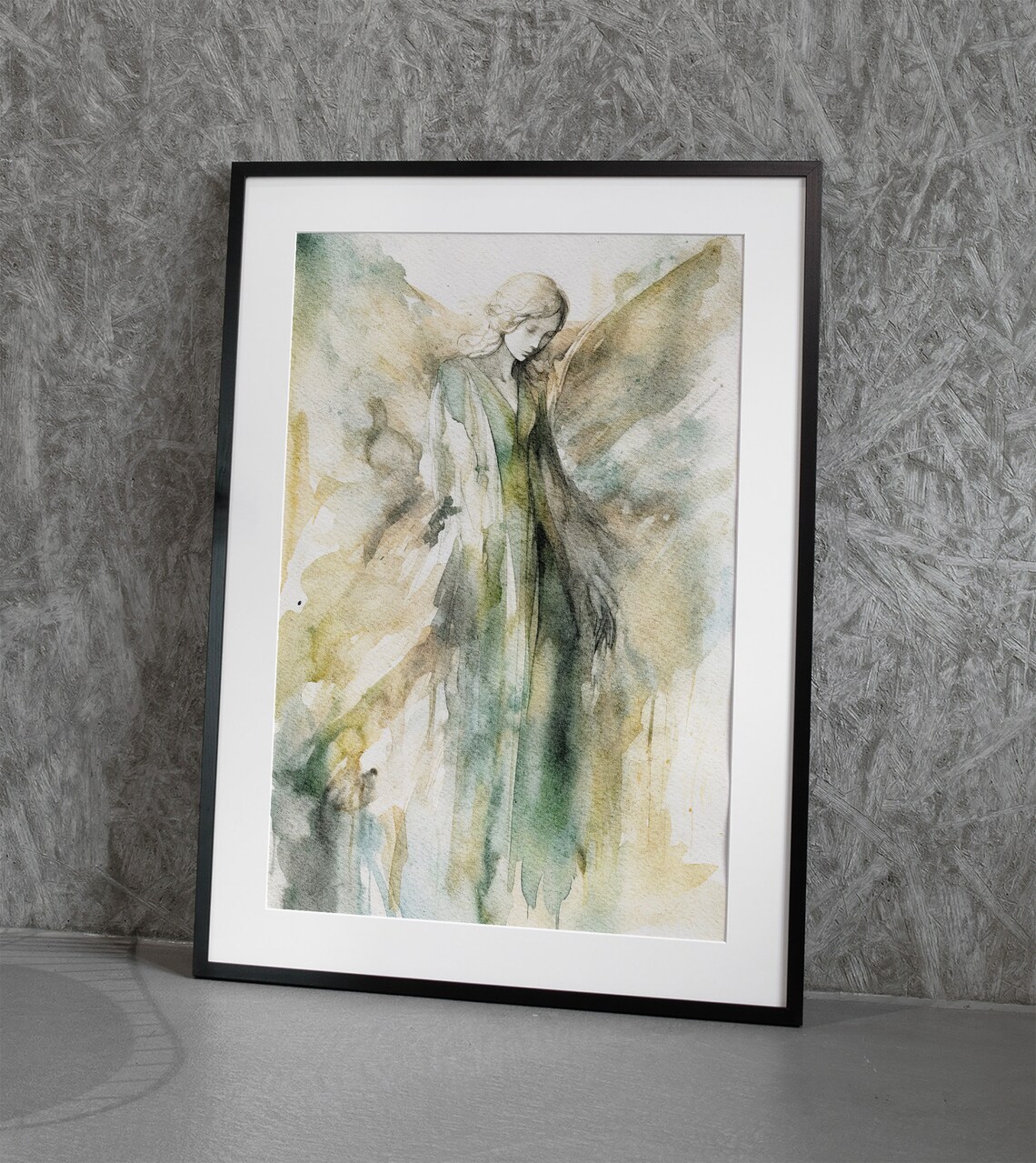 Angel Watercolor Art Print, Religious Wall Art - Image 3