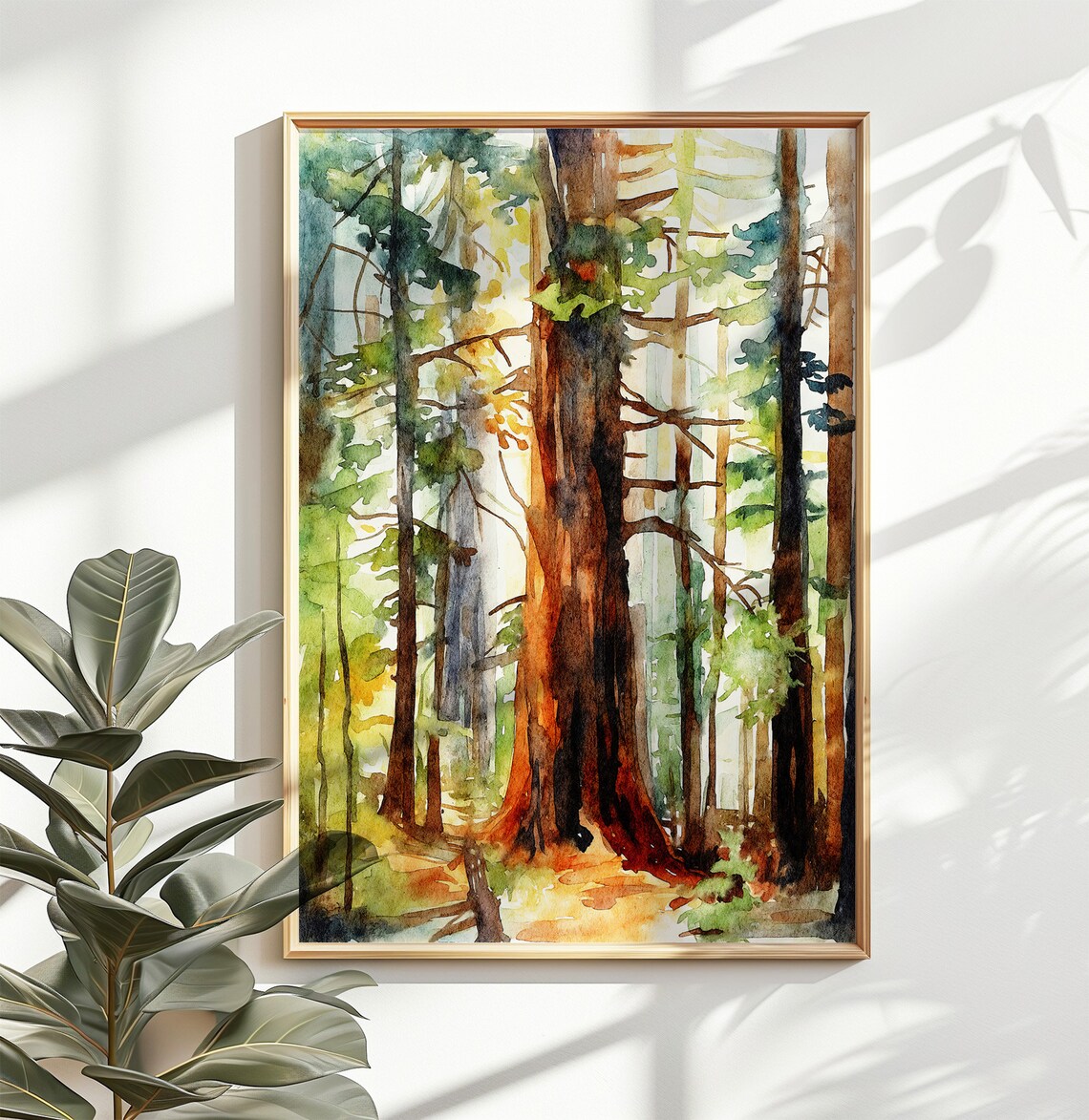 Sequoia Trees Watercolor Art Print, National Park - Image 4
