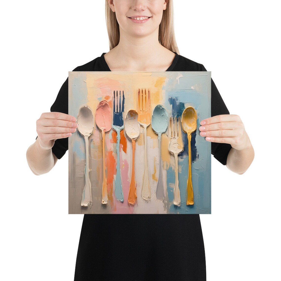 Spoons and Forks Oil-Painting-Style Kitchen Art Print - Image 2