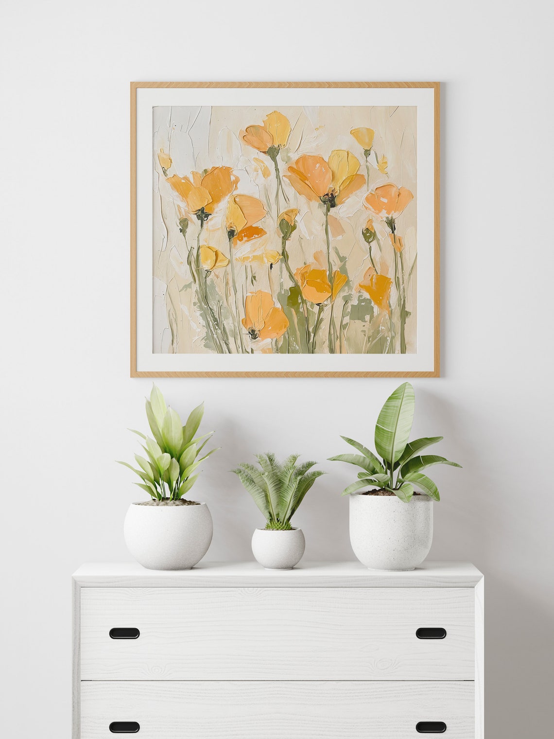California Poppy Oil Painting Meadow Artwork Wildflowers Wall Art Neutral Floral Print From An Original Oil Painting - Image 5