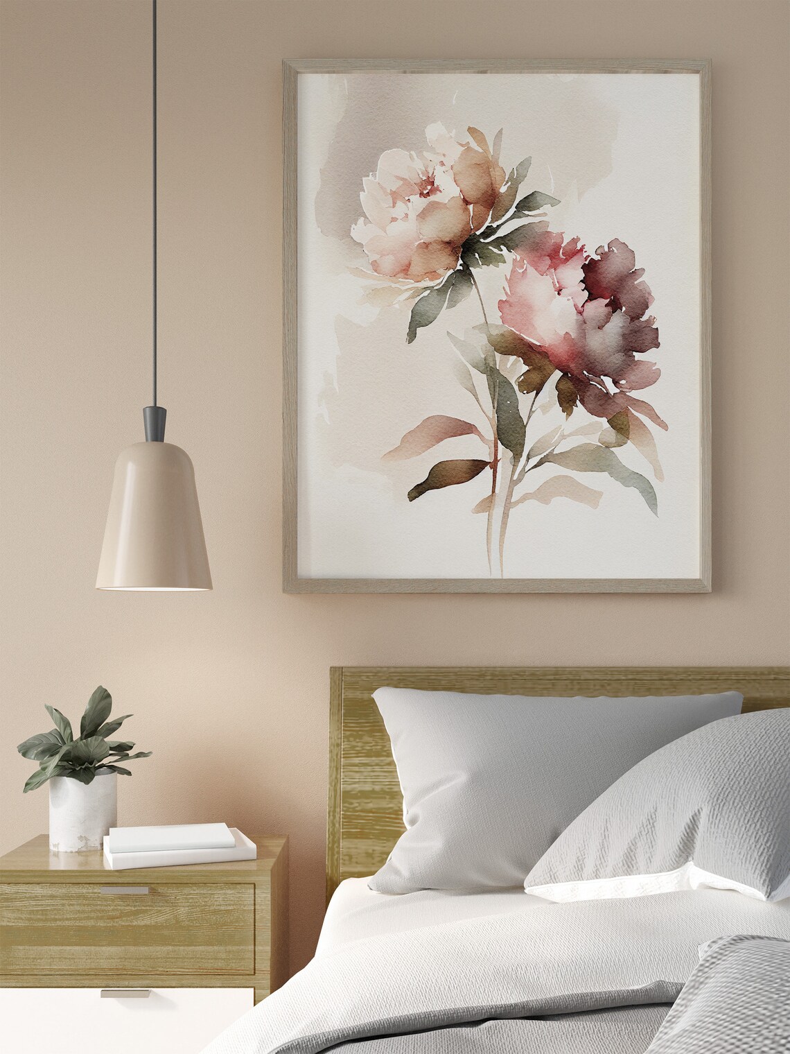 Peony Watercolor Botanical Art Print, Pink Floral - Image 3
