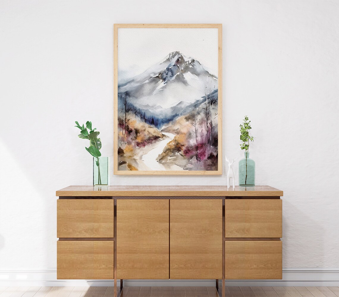 Mount Hood Watercolor Art Print, Oregon Landscape - Image 4