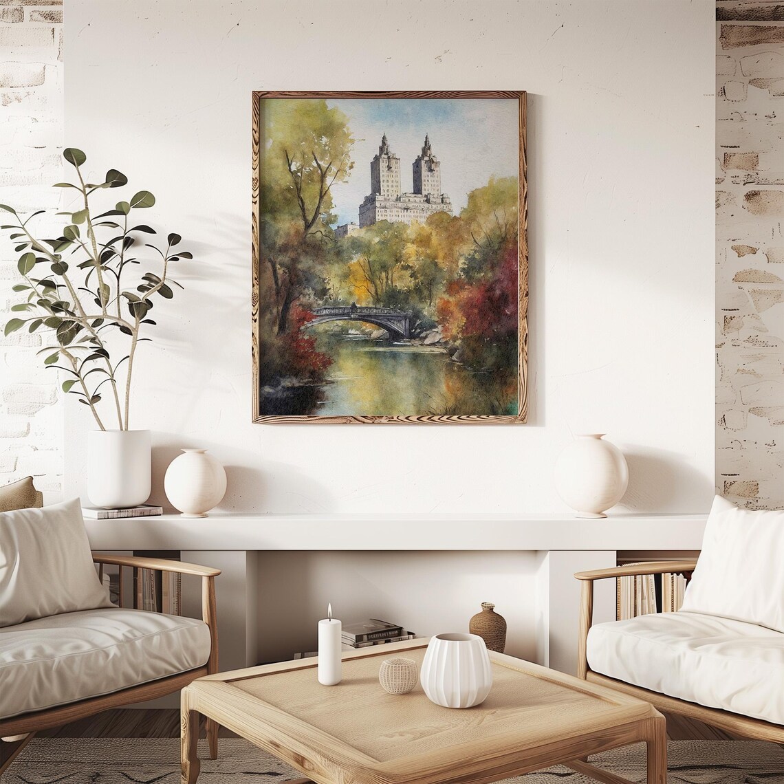Central Park Watercolor Art Print, New York Cityscape - Image 2