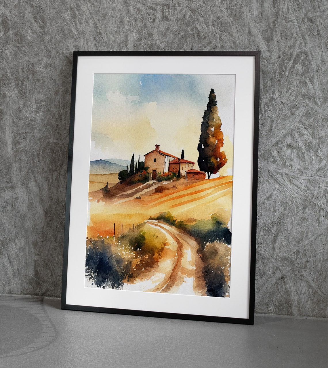 Tuscany Painting Italian Landscape Farmhouse Watercolor Art Print Italian Countryside Poster - Image 4