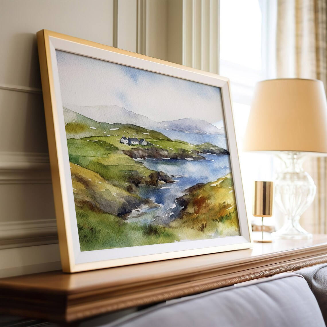Ring Of Kerry Watercolor Art Print, Ireland Landscape - Image 3