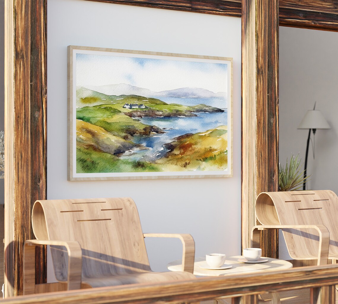 Ring Of Kerry Watercolor Art Print, Ireland Landscape - Image 2