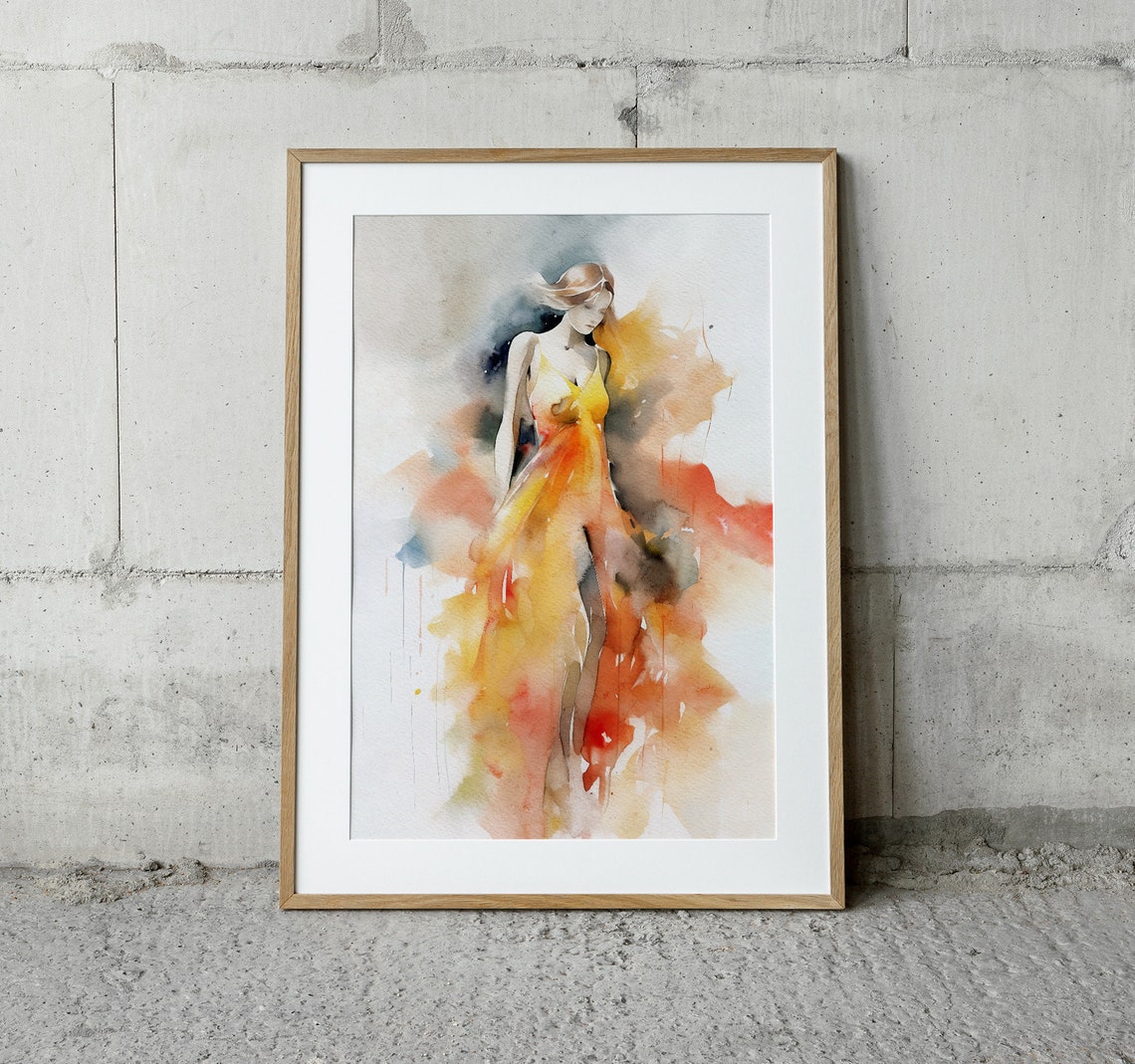 Beautiful Girl Painting Female Wall Art Fashion Art Print Abstract Woman Portrait - Image 3